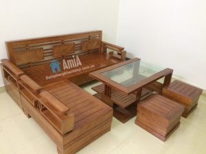 Hình ảnh Mẫu ghế sofa gỗ phòng khách đẹp với hình ảnh thực tế tại nhà khách hàng