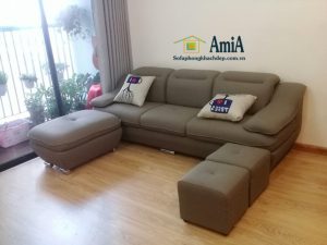Hình ảnh Bộ ghế sofa văng da đẹp cho phòng khách nhà chung cư, chung cư nhỏ