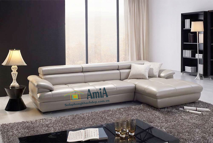 Hình ảnh Mẫu ghế sofa da đẹp bài trí trong phòng khách hiện đại