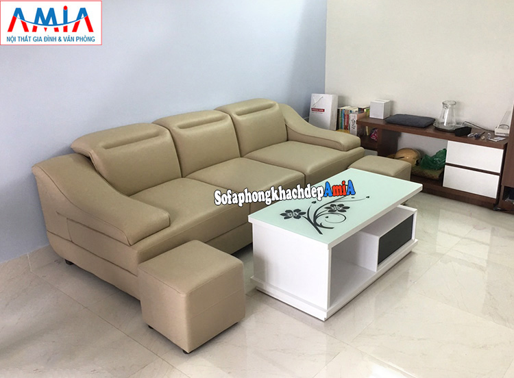 Hình ảnh Ghế sofa văng da đẹp giá rẻ Hà Nội cho phòng khách chung cư