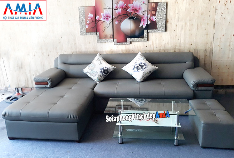 Hình ảnh Ghế sofa da góc chữ L hiện đại và sang trọng cho phòng khách