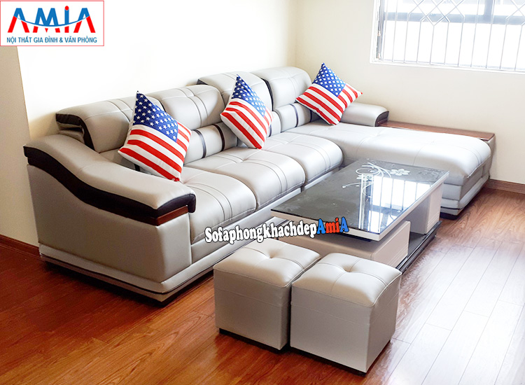 Hình ảnh Sofa da cao cấp cho phòng khách nhà chung cư hiện đại