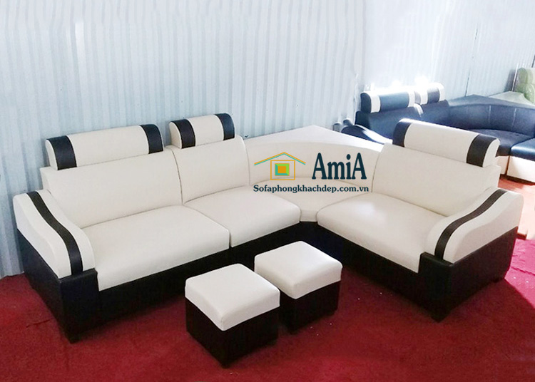 Hình ảnh Sofa giá rẻ 2 triệu kích thước nhỏ xinh kê phòng khách nhỏ với 2 gam màu trắng đen