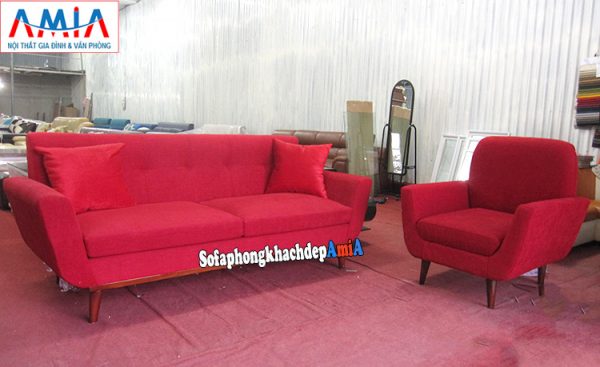 Hình ảnh Sofa phòng ngủ đẹp với gam màu đỏ nổi bật, ấn tượng