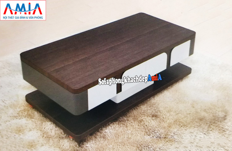 Hình ảnh Mẫu bàn sofa đẹp giá rẻ Hà Nội phối kết hợp 2 màu trắng đen