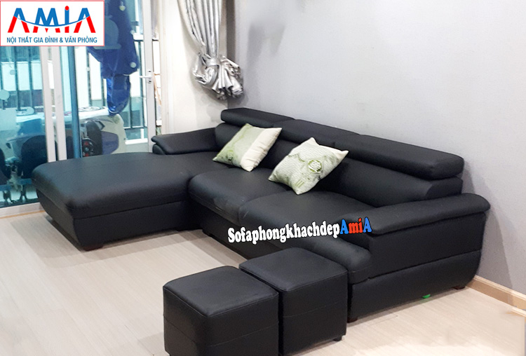 Hình ảnh Kích thước sofa cho phòng khách chung cư thiết kế dạng sofa da góc chữ L