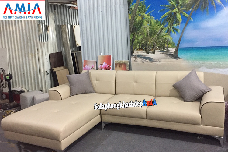 Hình ảnh Sofa phòng khách giá rẻ da góc L thiết kế hiện đại và sang trọng