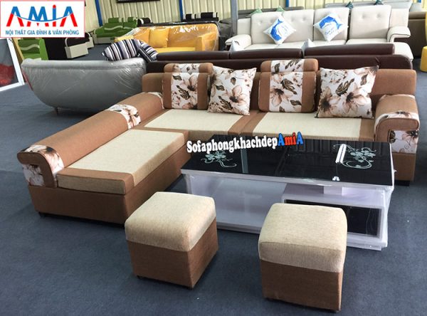 Hình ảnh Bàn ghế sofa nỉ giá rẻ Hà Nội cho phòng khách đẹp hiện đại