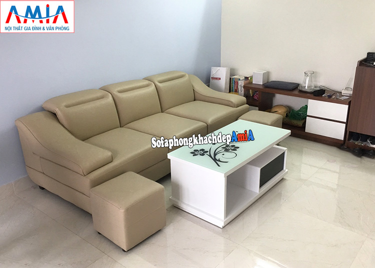 Hình ảnh Ghế sofa văng đẹp mua tại địa chỉ bán sofa da đẹp phòng khách AmiA