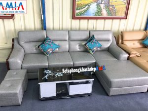Hình ảnh ghế sofa da cho phòng khách lớn cao cấp tại Hà Nội màu giả đá đẹp mê ly