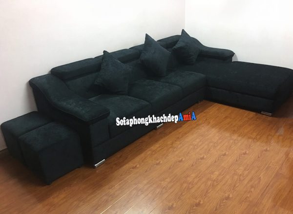 Hình ảnh Các mẫu sofa nỉ phòng khách đẹp thiết kế hình chữ L hiện đại và tiện lợi