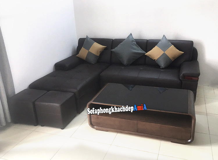 Hình ảnh sofa da phòng khách đẹp hiện đại