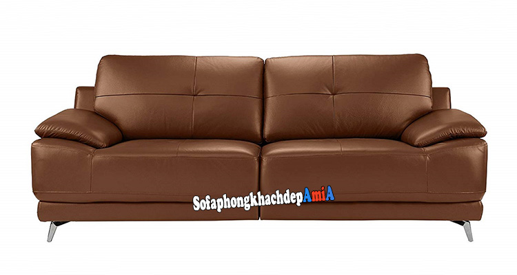Hình ảnh Ghế sofa da màu da bò dạng văng nhỏ xinh cho nhà nhỏ, chung cư nhỏ, không gian nhỏ