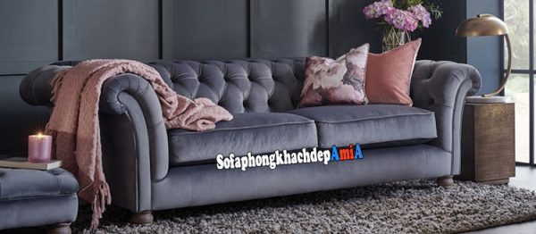 Hình ảnh Sofa nỉ phòng khách đẹp giá rẻ tại Hà Nội kiểu dáng tân cổ điển