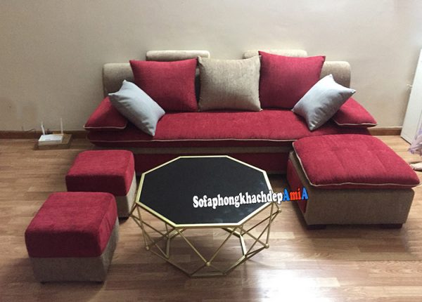 Hình ảnh Sofa văng nỉ giá rẻ Hà Nội kích thước nhỏ tiết kiệm diện tích căn phòng khách đẹp gia đình