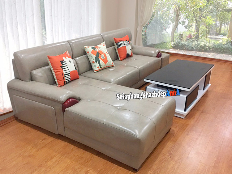 Hình ảnh Ghế sofa da cao cấp phòng khách đẹp hiện đại và sang trọng
