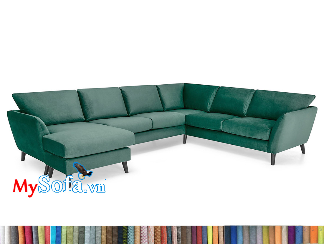 Ghế sofa nỉ màu xanh