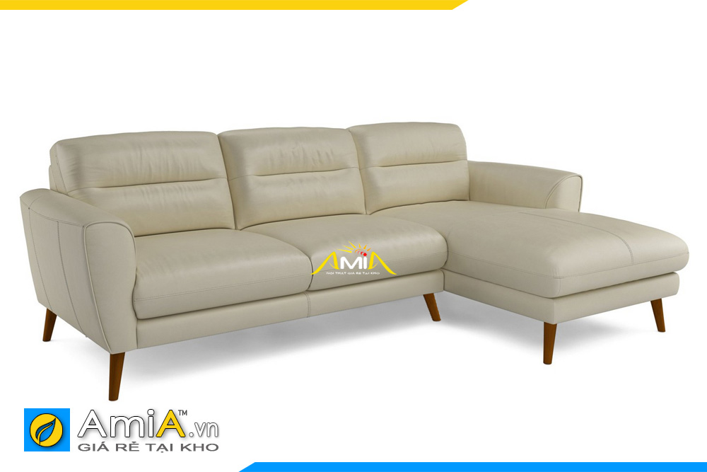 Hình ảnh mẫu ghế sofa da đẹp màu vàng kem