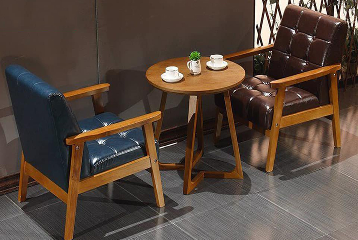 ghế sofa gỗ cho quán cafe