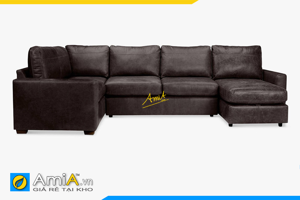 Ghế sofa da góc chữ U sang trọng AmiA 20058