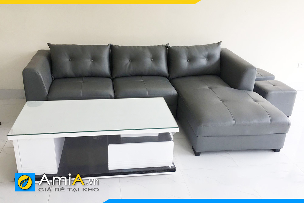 Ghế sofa da đẹp thiết kế đơn giản tiện nghi AmiA168