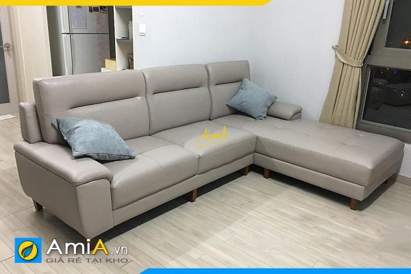 Ghế sofa da chữ L đẹp cho chung cư AmiA314