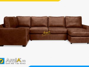 Ghế sofa da góc chữ U sang trọng AmiA 20058
