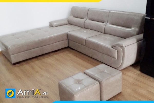 sofa da đẹp phòng khách AmiA241