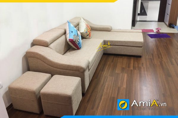 Ghế sofa da đẹp ốp gỗ cực sang AmiA 322