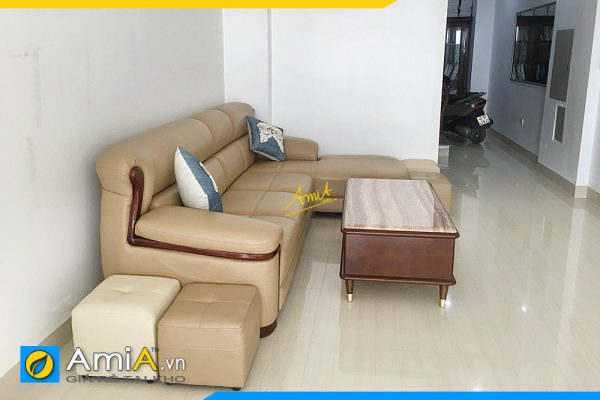 Ghế sofa da pha gỗ đẹp AmiA505
