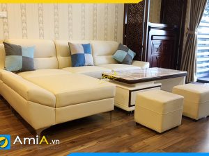 Sofa da đẹp AmiA310 phòng khách hiện đại