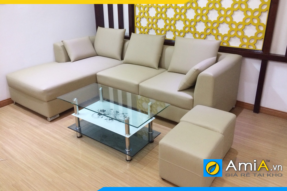 Ghế sofa da đẹp thiết kế đơn giản tiện nghi AmiA168