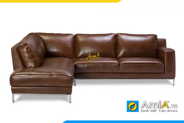 sofa góc chữ L bọc da sang trọng AmiA 20154