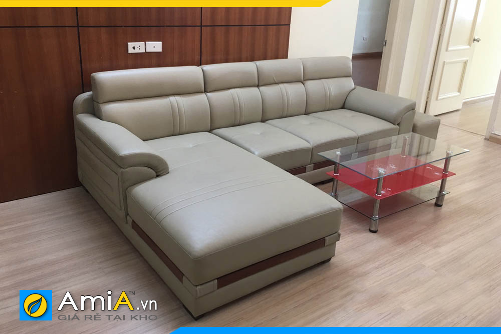 ghế sofa da đẹp cho phòng khách rộng AmiA123